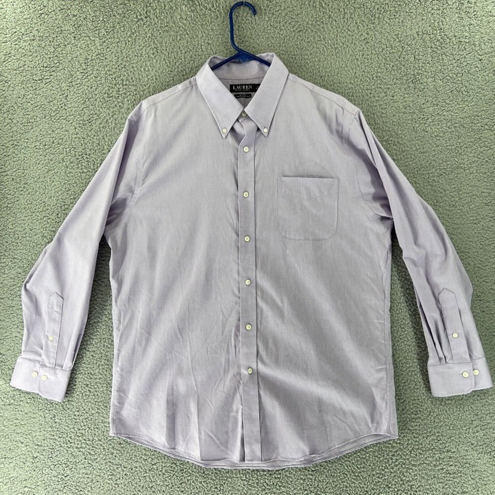 Ralph Lauren Black Label Mens 17 1/2 34-35 Slim Fit Button Up Purple Dress Shirt
